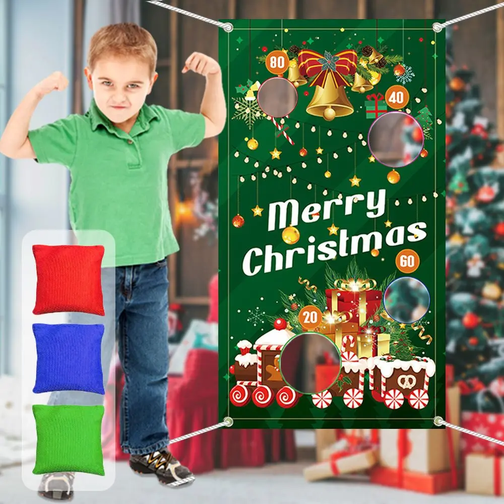 Grappige partyspellen voor volwassenen Kinderen Kerstwerpspel Vlag Buitenspeelgoed Spelen Zitzakken Veilig gooien Gooibanner