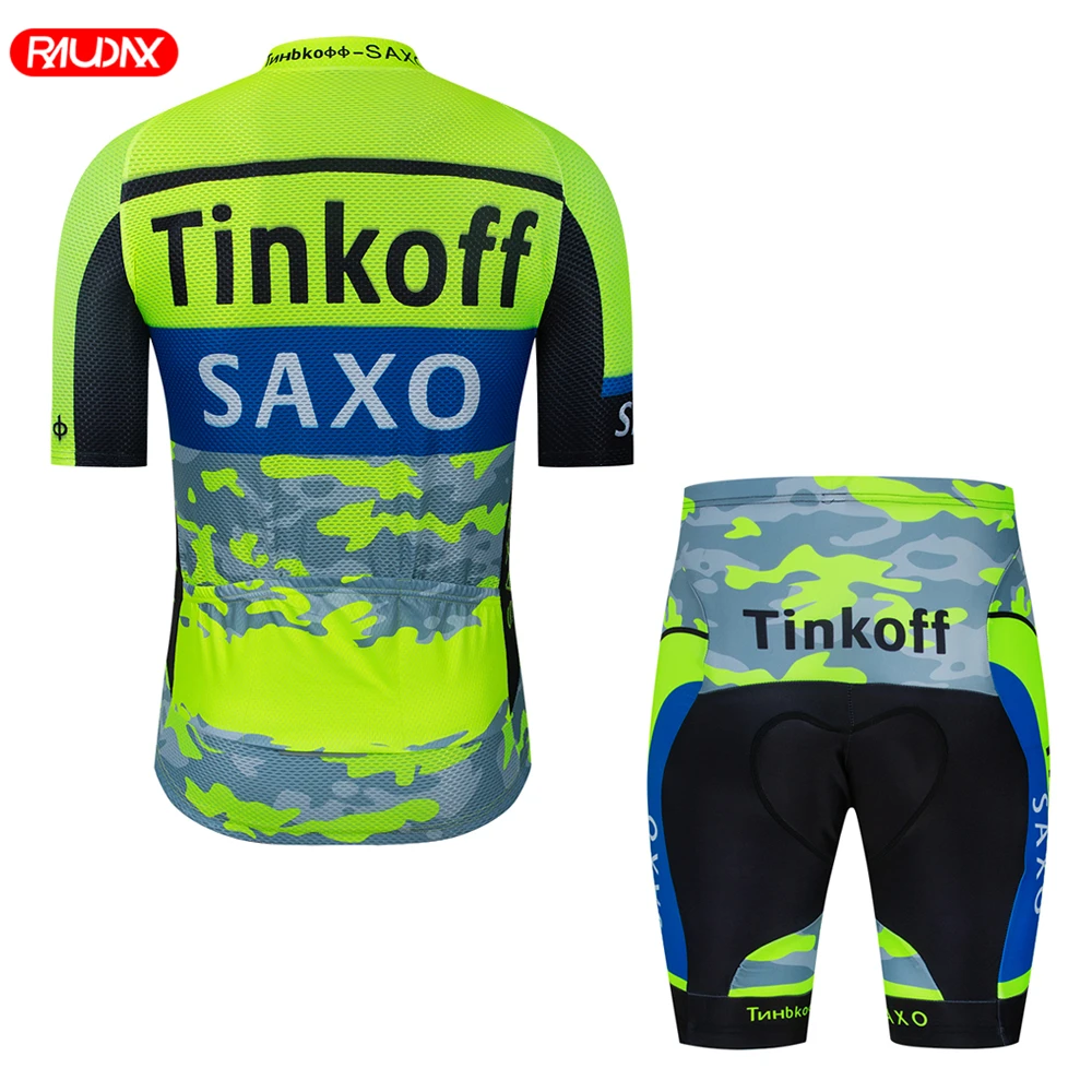 2024 Newest Tinkoff Saxo Bank Cycling Jersey Summer Anti-UV Cycling Set Breathable Racing Sport Bicycle Jersey Cycling Clothing