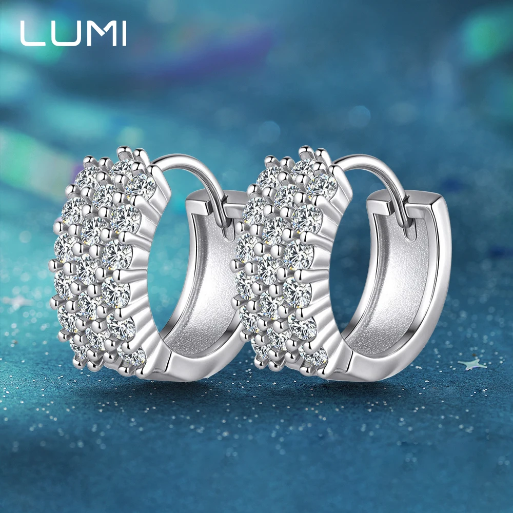 

Trendy Hip Hop Moissanite 925 Sterling Silver Men's Earrings - Fashion American Style Asymmetric Rock Geometric Earrings
