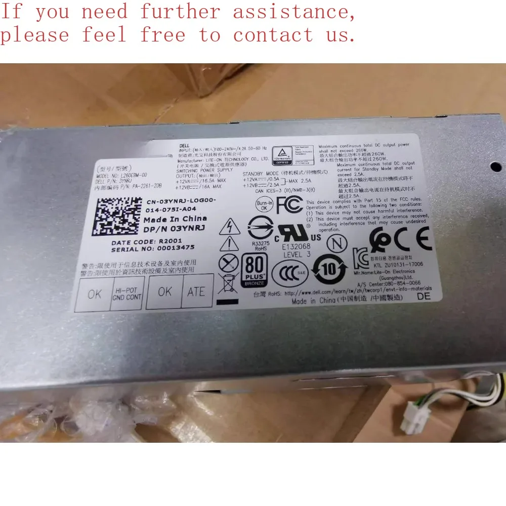 

For Dell, Vostro 3881 3671 3888 5090 3267 Desktop Power Supply