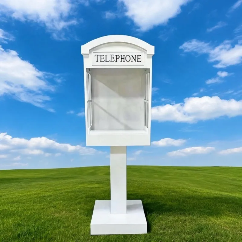 Custom Metal Telephone Booth Wedding Party Decoration Backdrop Stand Detachable Message Book Prop