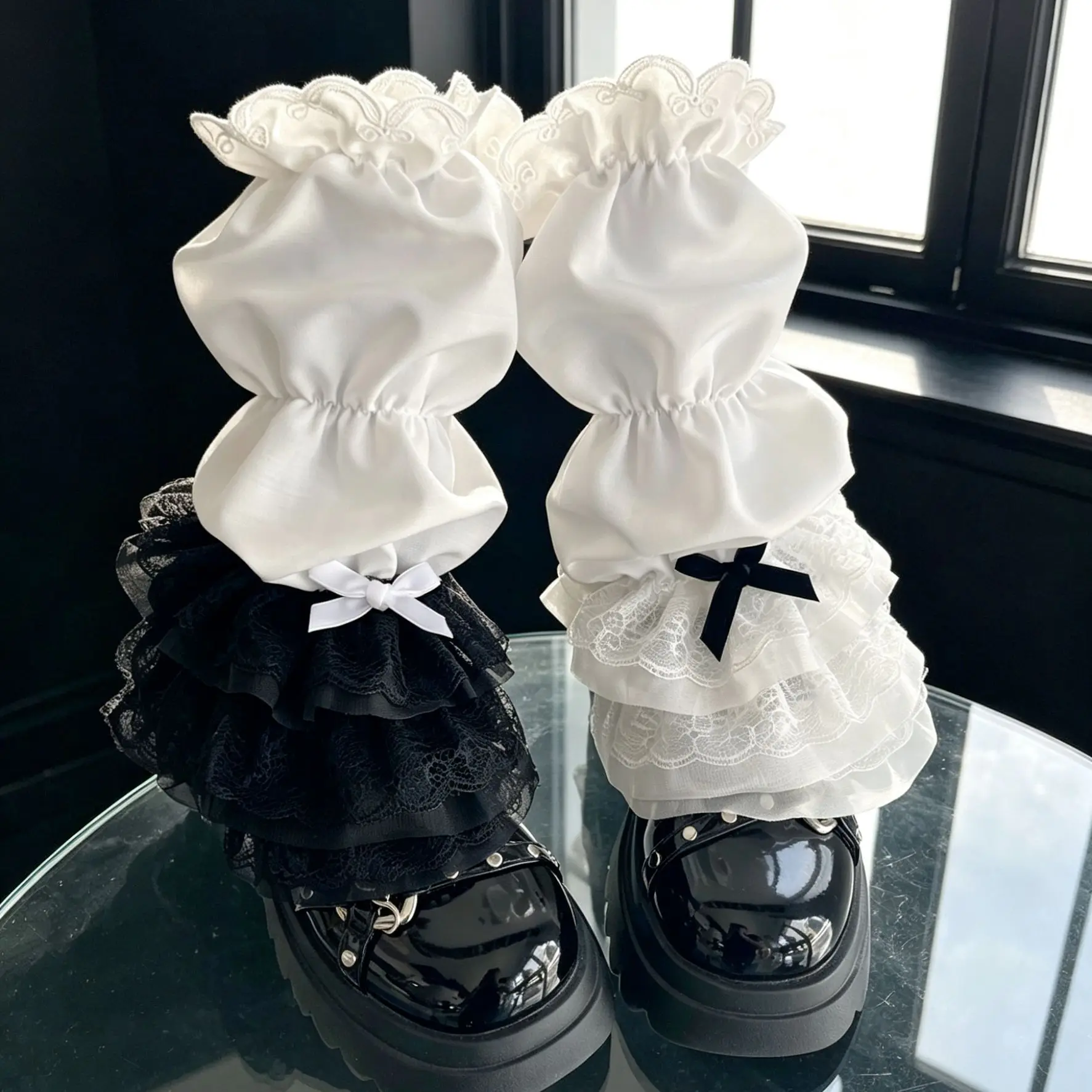 Niedliche Lolita-Multi-Spitzen-Rüschen-Socken, weiche Baumwoll-Kniestrümpfe, Lolita, japanischer Harajuku-Stil, weiche Baumwolle, süßes Cosplay, Alltagskleidung – Detail 8