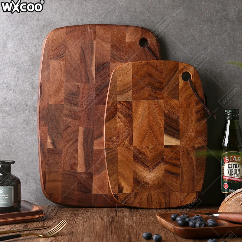 لوح تقطيع كبير لوح تقطيع خشب السنط السميك على الوجهين لوح تقطيع المطبخ لقطع لحوم الفاكهة #1