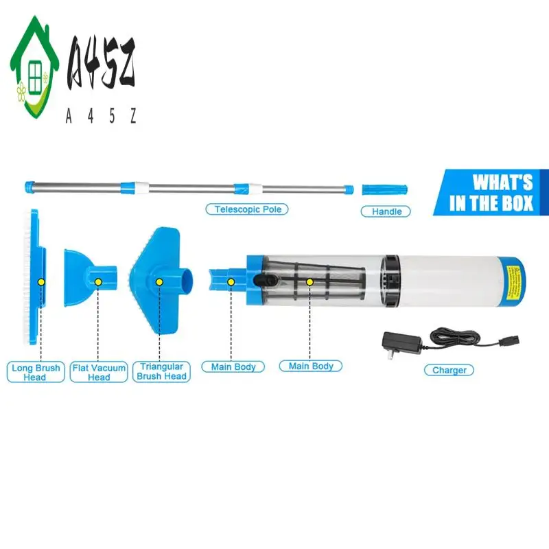 

A45Z-US PLUG 3 в 1, беспроводной пылесос для бассейна, ручной пылесос для спа, гидромассажных ванн и небольших бассейнов для песка и мусора