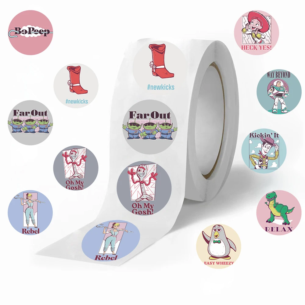 500pcs/Roll Kawaii Disney Cartoon Toy Story Cartoon Sealing Stickers Cute Party Favors Decoration Decals Label Toy Gift