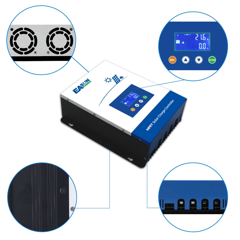 EASUN POWER-MPPT Controlador De Carga Solar, Carregador De Tensão De Controle De Bateria, 12V, 24V, 36V, 48V, 80 A