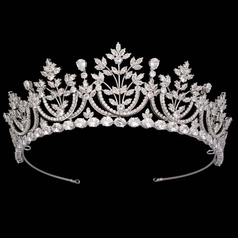 

HADIYANA Crystal Tiaras And Crowns Cubic Zirconia Bridal Beautiful Crown for Women Headwear BC6800 Girl Birthday Paty Crown