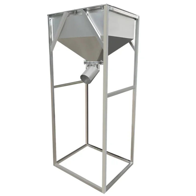 Stainless steel storage bucket square lime 50kg raw plastic warehouse box movable turnover feeder