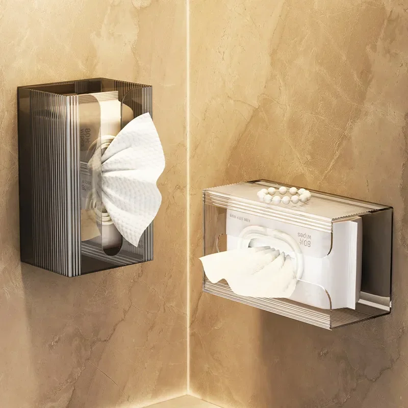 Wall Mounted Tissue Box Wet Tissue Holder Cover Napkin Holder Dispenser Rack for Bathroom Kitchen Napkin Organize