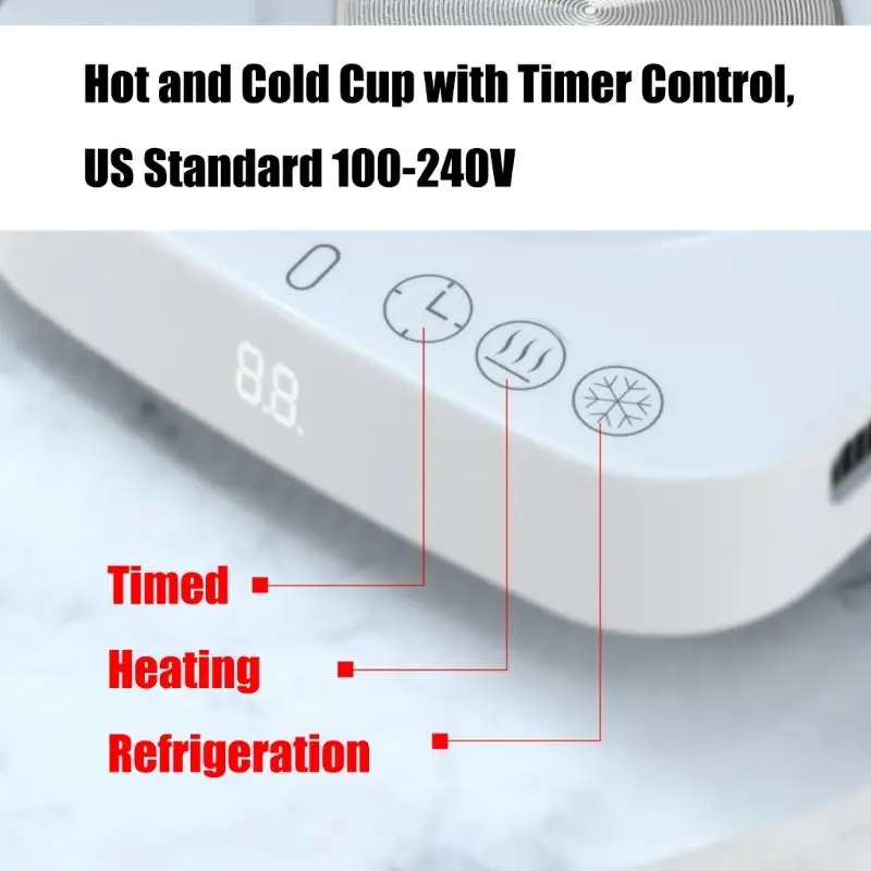 

D0AB Дорожная чашка с контролем температуры для горячего кофе и холодных напитков, нагревательная подставка, охлаждающая кружка