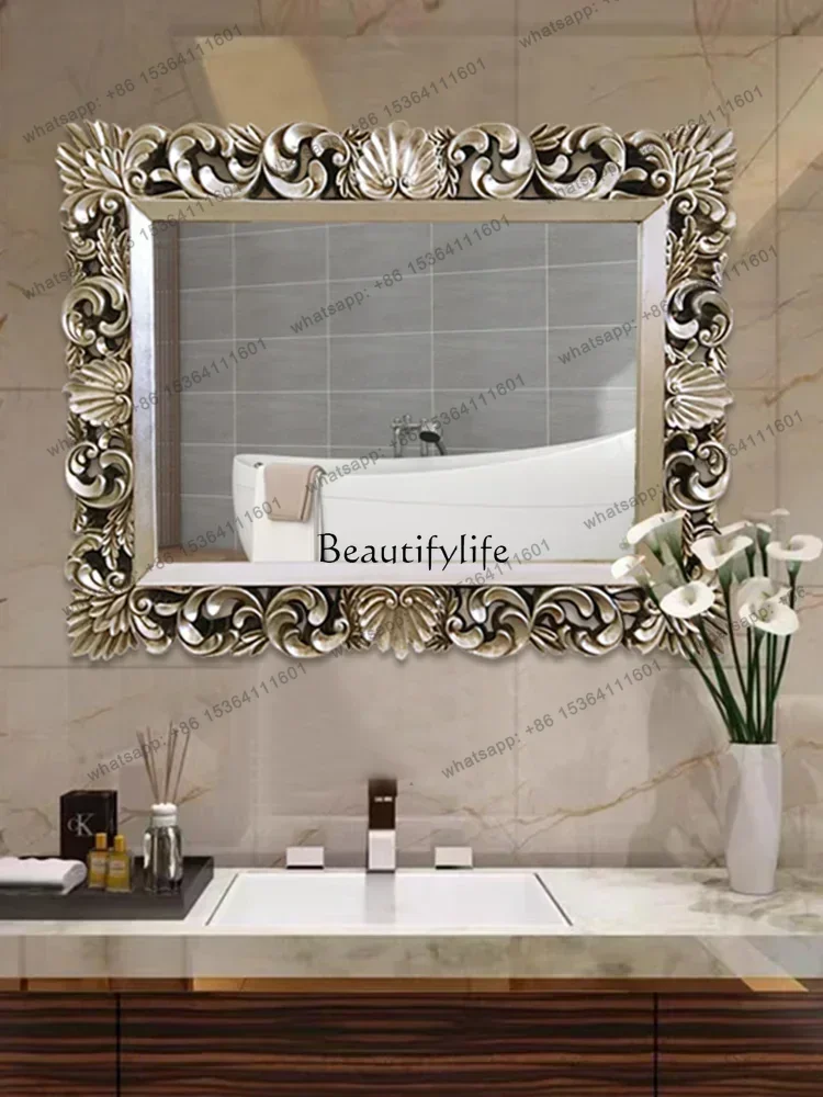 

D30Bathroom Mirror American Wall Hanging Square Entrance Decoration Horizontal and Vertical Hanging Mirror