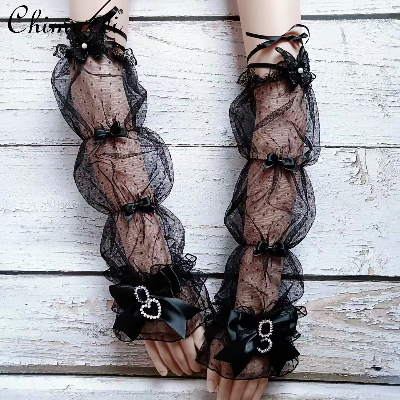 

Handmade Japanese Style Mine Series Sweet Cute Lace Mesh Bows Lolita Lolita Sleeves Cute Girl Elegant Princess Oversleeves