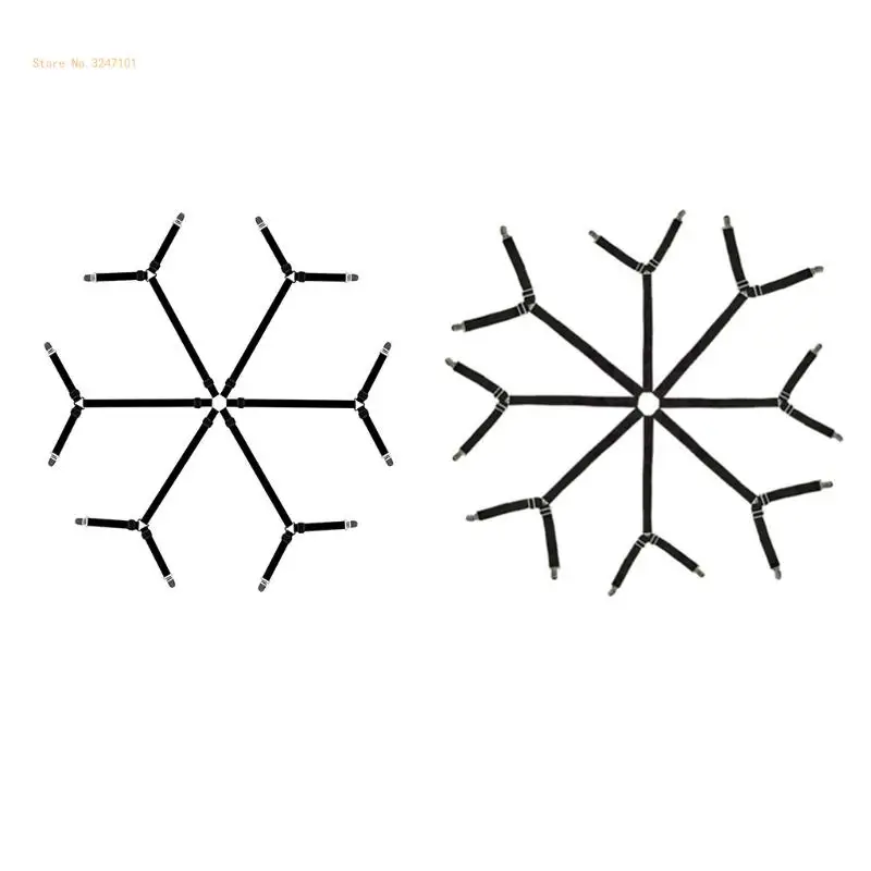 6 Straps/8 Straps for Triangle Bed Sheet Matress Holder Elastic Multi-function C Dropship
