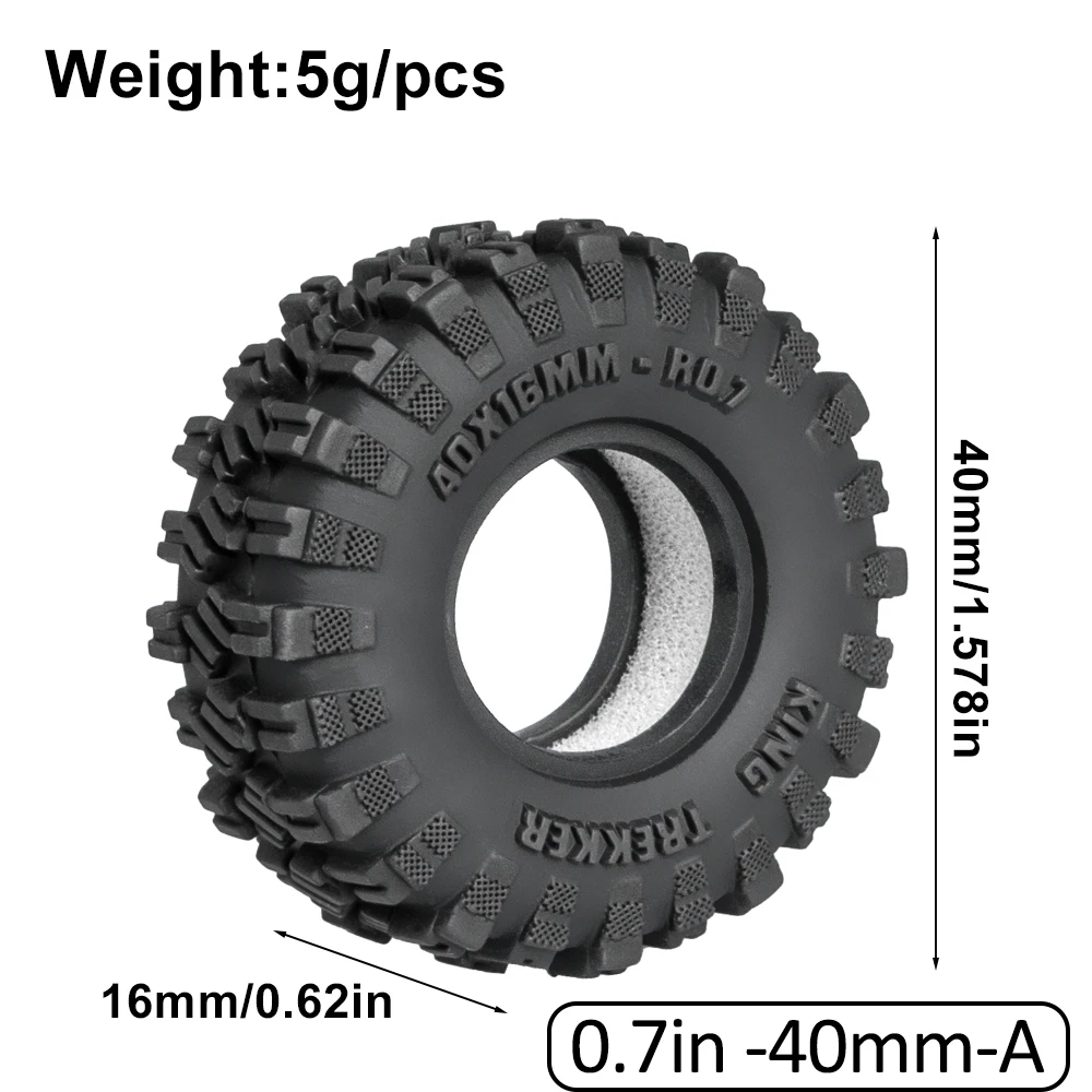 0.7in 40mm Tires 1/30 Rc Crawler Soft Rubber All Terrain Tyres For 1/30 Rock Mud Car Axial Scx30 Ascent-32 Tires Upgrade Parts