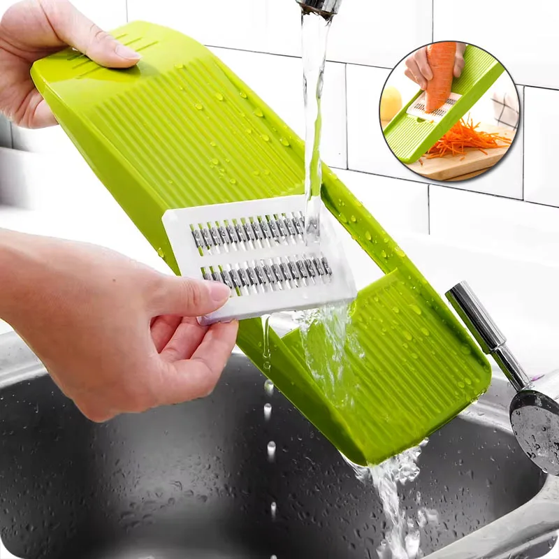 Kitchen Slicer Stainless Steel Vegetable Slicer with 2 Type Blades Julienne Slicer Cutter for Potato Carrot Kitchen Gadgets