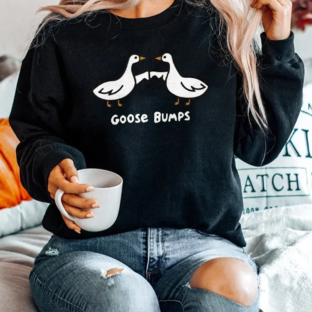 

Goose Bumps Retro Vintage Sweatshirt Graphic Hoodies Y2K Casual Daily Wear Unisex Versatile Stylish Pullover Unisex Sweatshirt