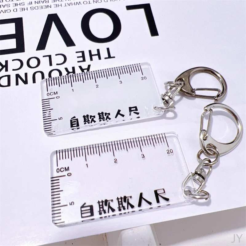 

Transparent ruler keychain pendent scale rule hangings stationery gift