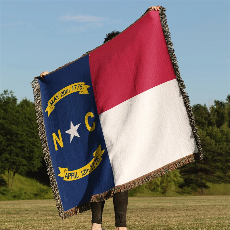 Gaslight Gatekeep Girlboss North Carolina United States of America Jacquard Fringed Woven Throw Blanket