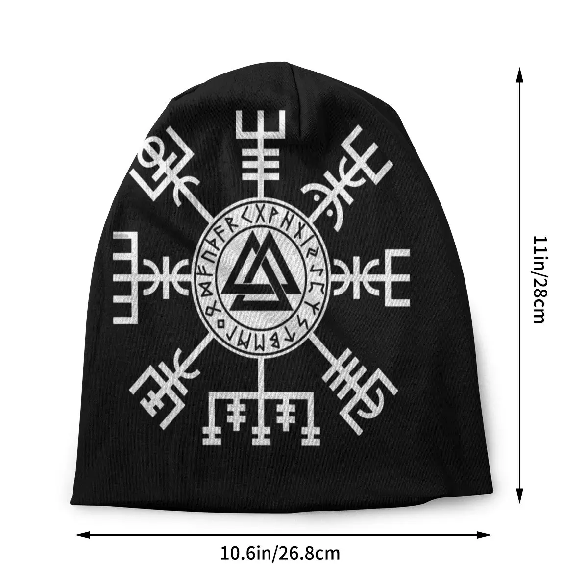 Compass Vegvisir Valknut Symbol Runes Viking Aesthetic Cap Pullover Warm Hat Hip-hop Beanie Street Punk Cap Gothic Unisex Hats