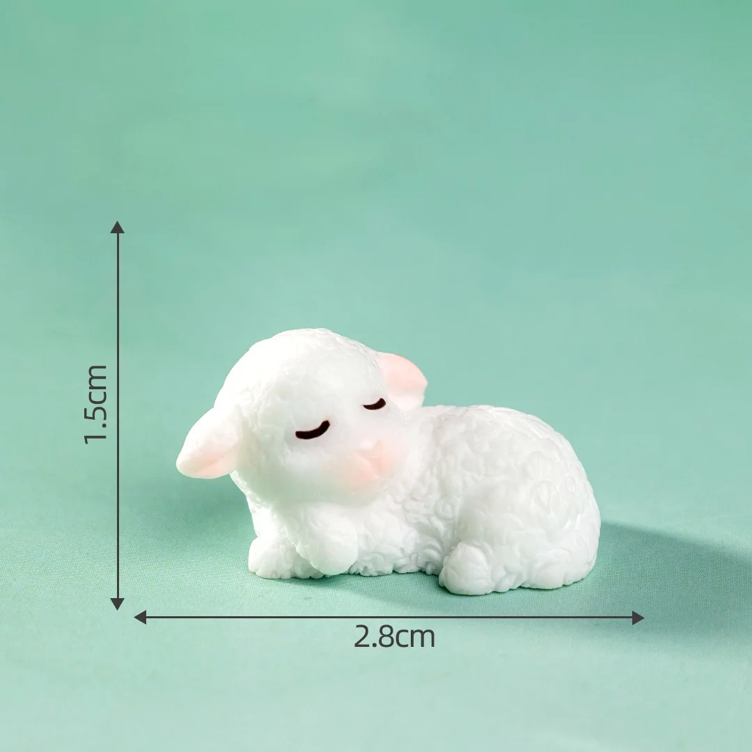 

20pcs Mini Resin Sheep Figurines Cute Desktop Decor For Office Home Space Saving Statues Farm Accessories Dollhouse Garden