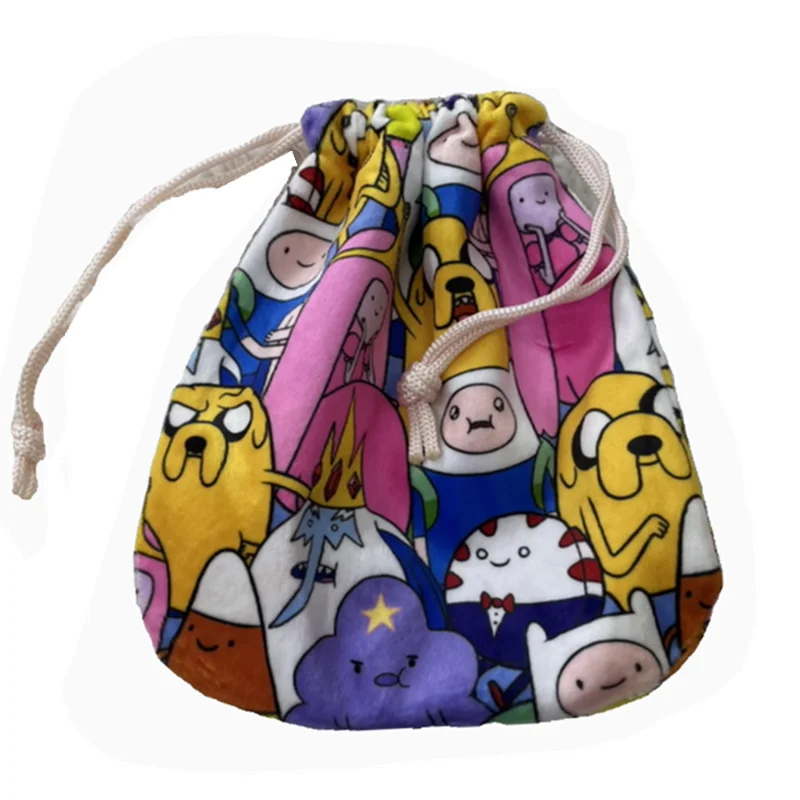 

New Cute Adventure Time Kids Small Canvas Drawstring Bags Woman Make UP Cosmetics Case For Children