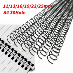 10pcs 11/13/16/19/22/25mm A4 30-hole Metal Binding Ring Book Loose Leaf Binder Calendar Spiral Single Wire 300mm School Supplies