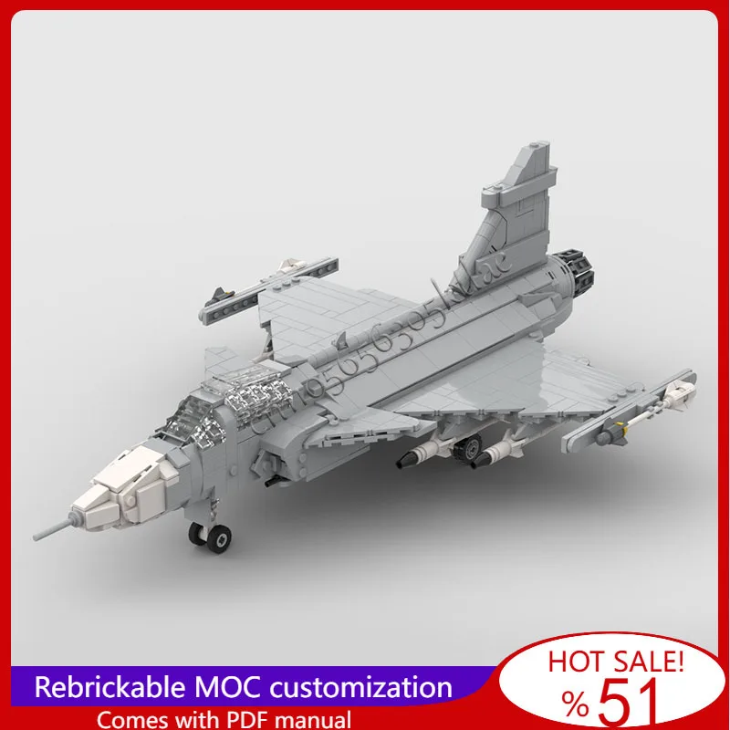 

937PCS MOC Single Engine JAS39A Gripen Fighter Jet Model DIY Assembled Educational Creative For Kids Toys Popular Birthday Gifts