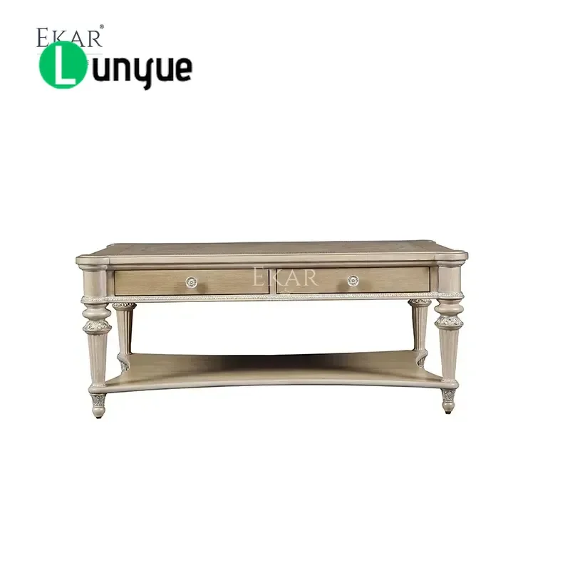 Solid Wood Square Coffee Table Elegant American Style Living Room Furniture Sturdy Durable Home Decor Centerpiece