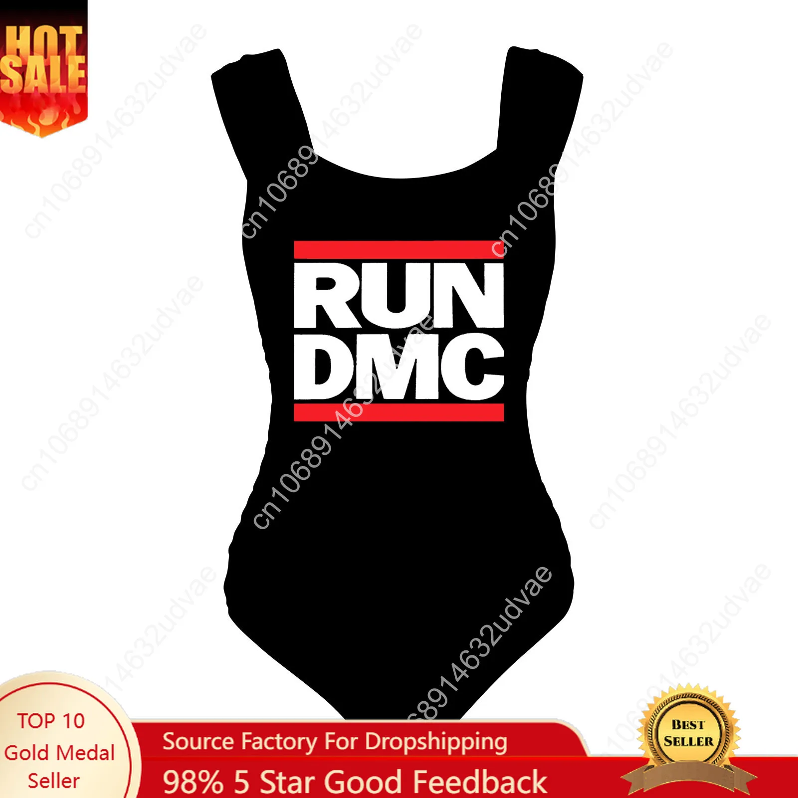 

Run DMC Swimsuit Wide Strap Women Bathing Suits Personalized Swimwear Pool Party Sexy Bikini Customize Beachwear
