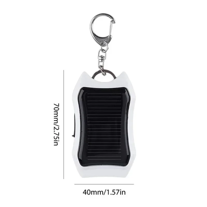 Multifunctional Powered 3 LED Flashlight 1000mAh Mini Solar Power Bank Portable Outdoor Lamp Keychain Charger for Mobile Phones