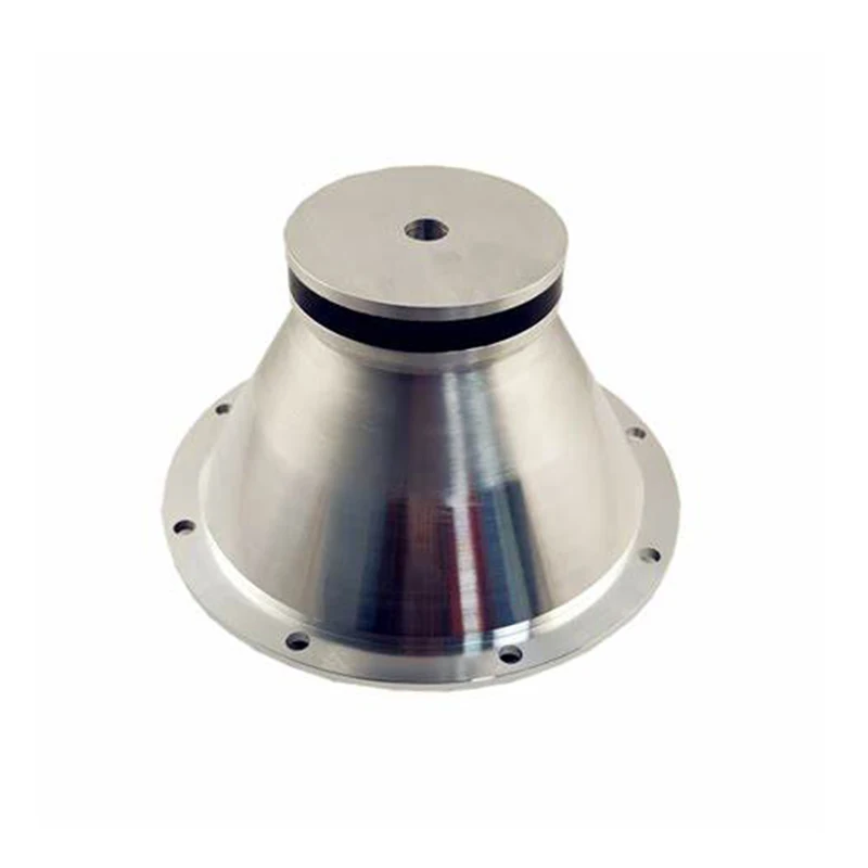 CNC custom stainless steel tapered base with holes, sealed cone connection seat, flanged tapered components