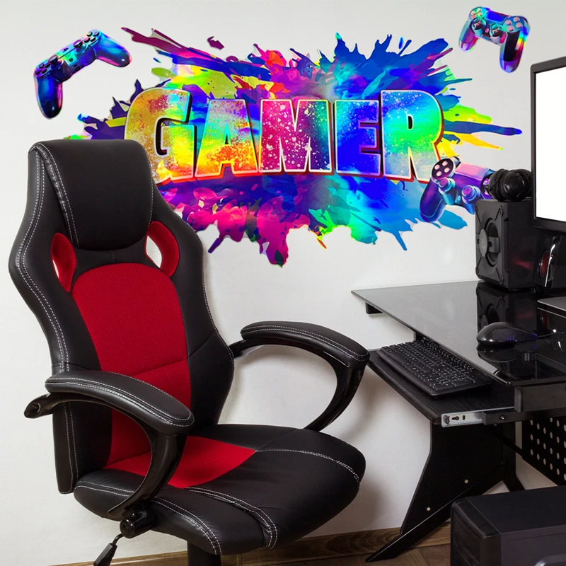 สติ๊กเกอร์ติดผนังลายวัสดุเลเซอ - Gaming Console Game Zone บทวิจารณ์และราคา