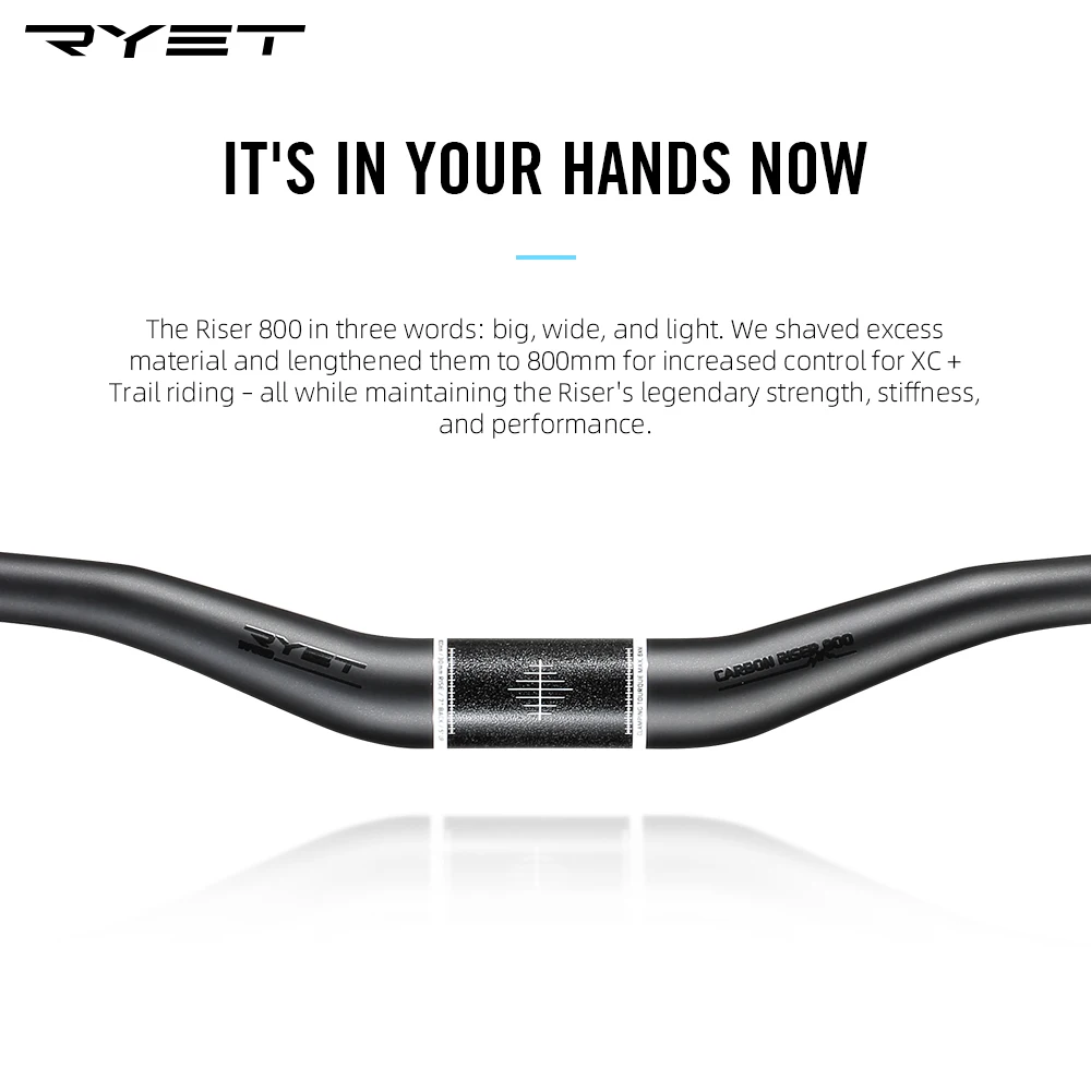 RYET RISER All Carbon Bicycle Handlebar AM 800x35mm MTB All Mountain Bicycle Handlebar Bike Accessories For Man\'s And Women\'s