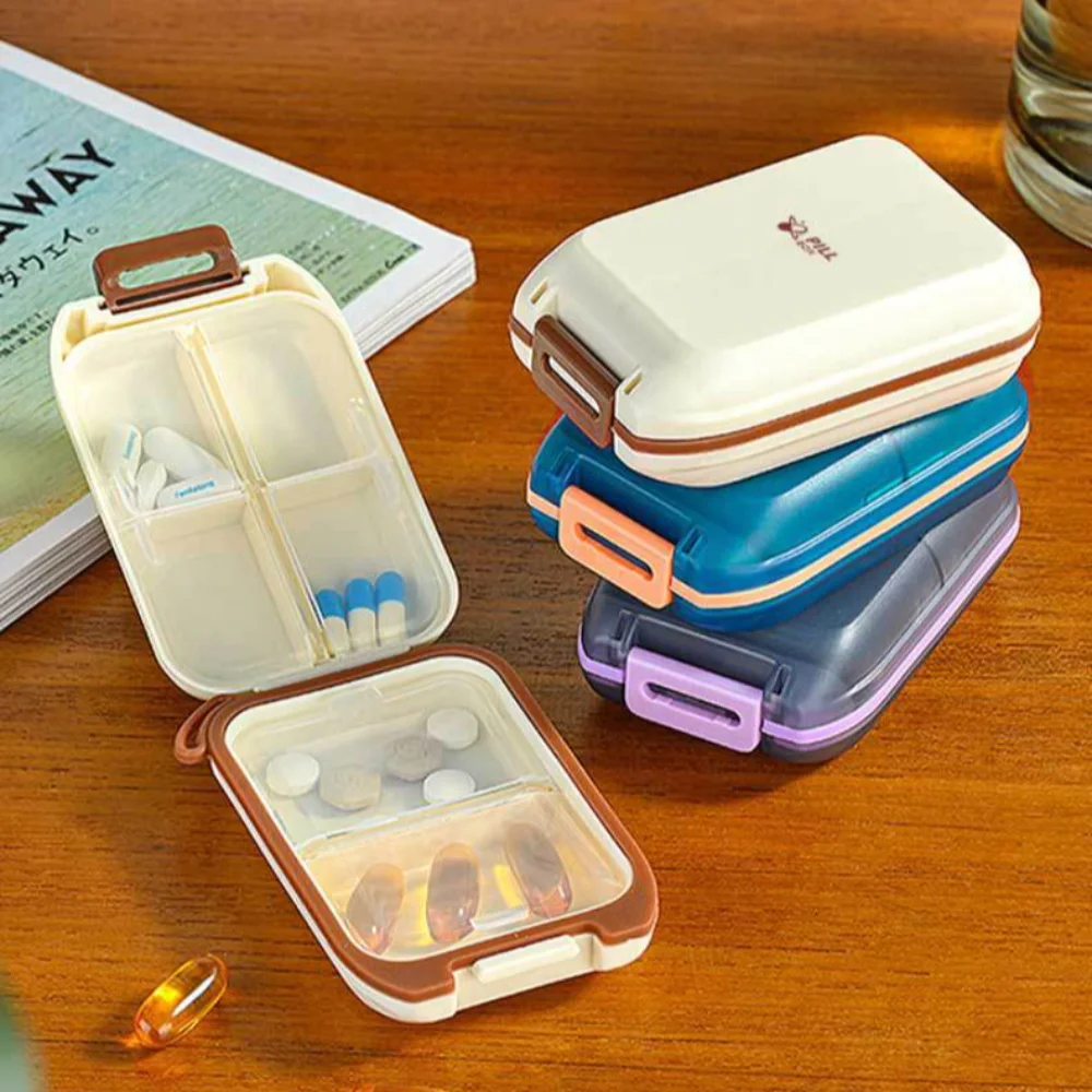 Silica Gel Travel Pill Dispenser Frosted Translucent Weekly Pill Case Lightweight Sealed Pill Container Organizer Jewelry Box