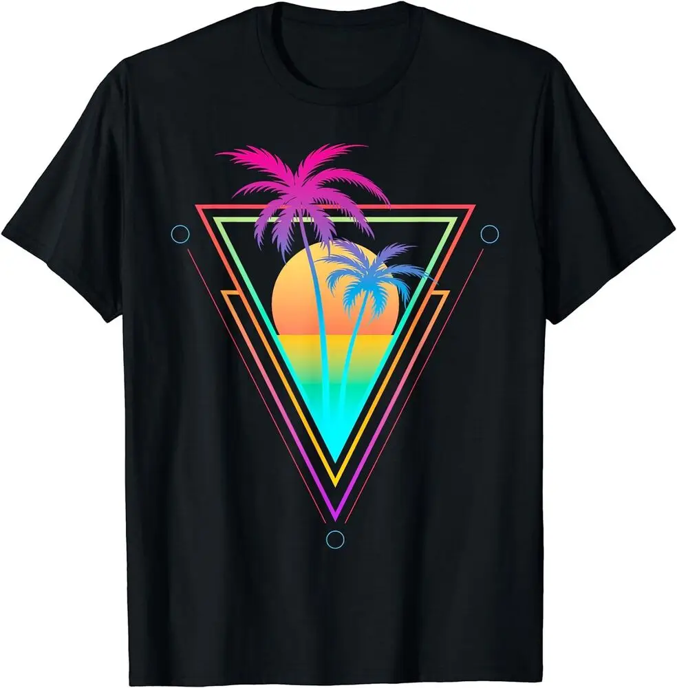 Wave Palm Tree sunset Surf art T-shirt Anime Graphic T-shirts For Men Clothing Women Short Sleeve Tees Y2K Tops New Arrival