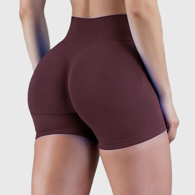 HISTELLO Pantalones Cortos Deportivos de Impacto para Mujer, Sin Costuras, de Cintura Baja, con Efecto Scrunch para Realce de Glúteos, Elásticos, para Gimnasio, Yoga, Entrenamiento y Fitness