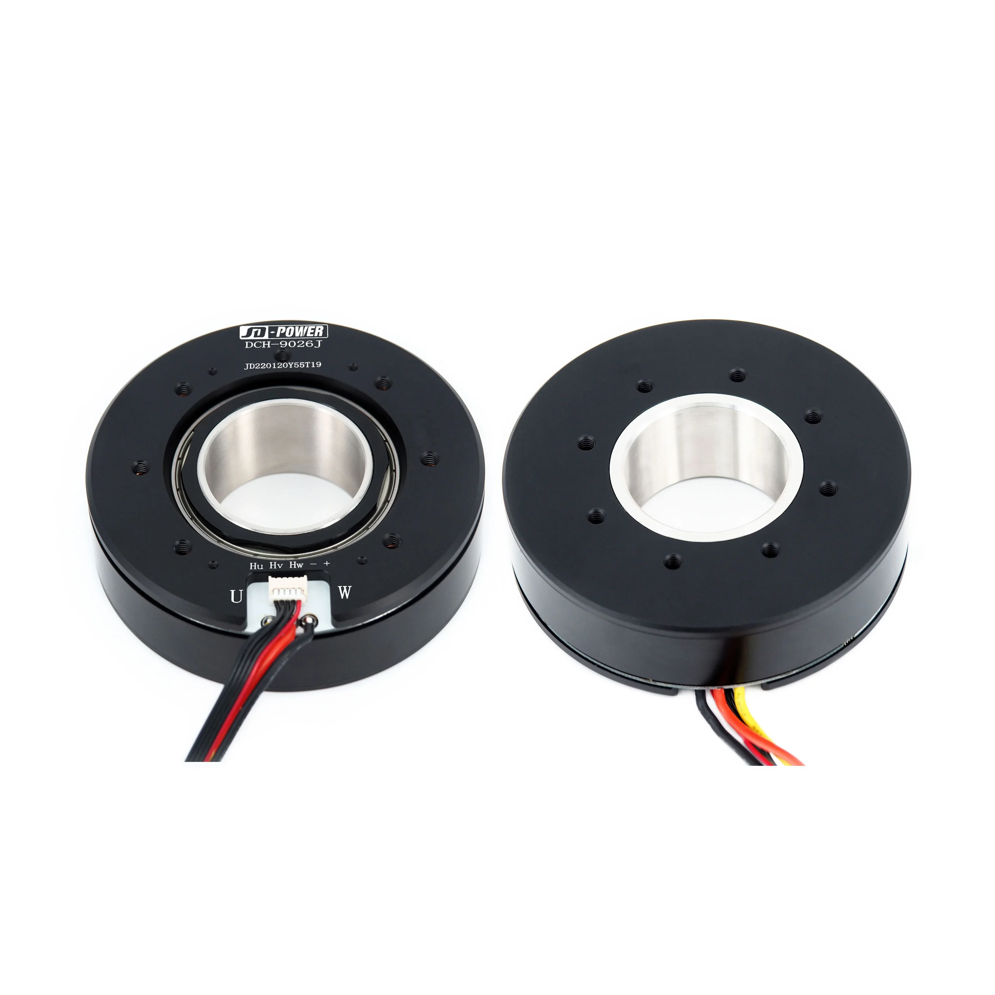 High quality JD-power DCH-9026J high torque low rpm flat gimbal hollow shaft brushless dc motor with switch hall sensor