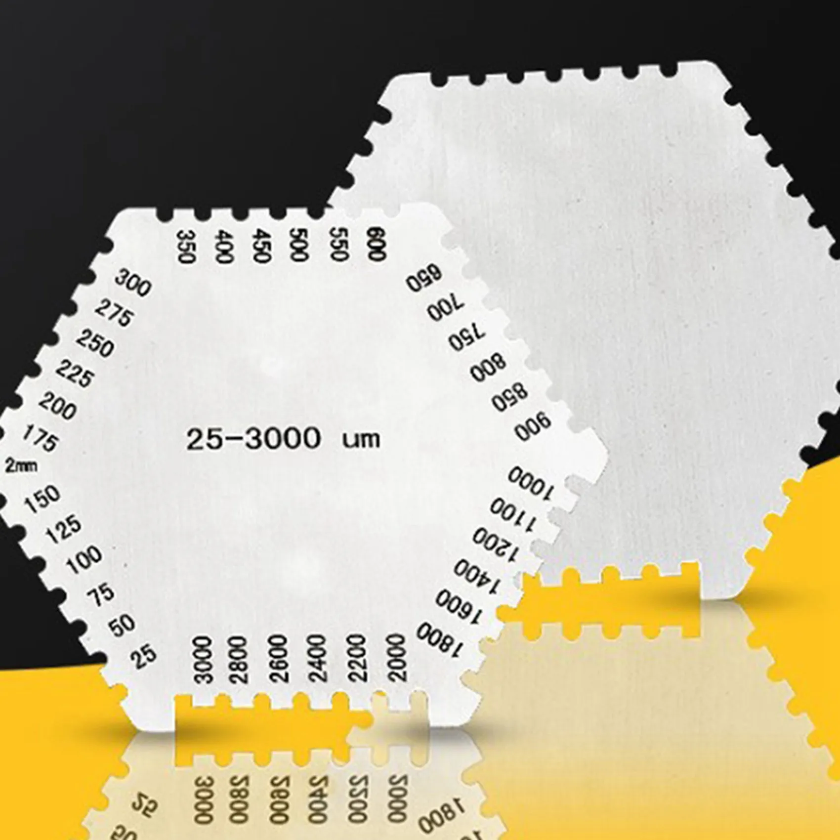 AA81-5X High Precision Stainless Steel Hexagon Wet Film Comb Instrument Stainless Steel Wet Diaphragm Thickness Gauge