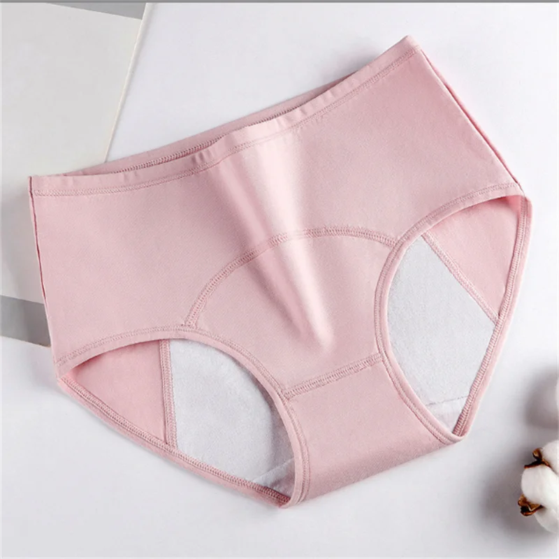 4 pairs of boxed physiological underwear with cotton waterproof crotch at the waist and front and back, leak proof physiological