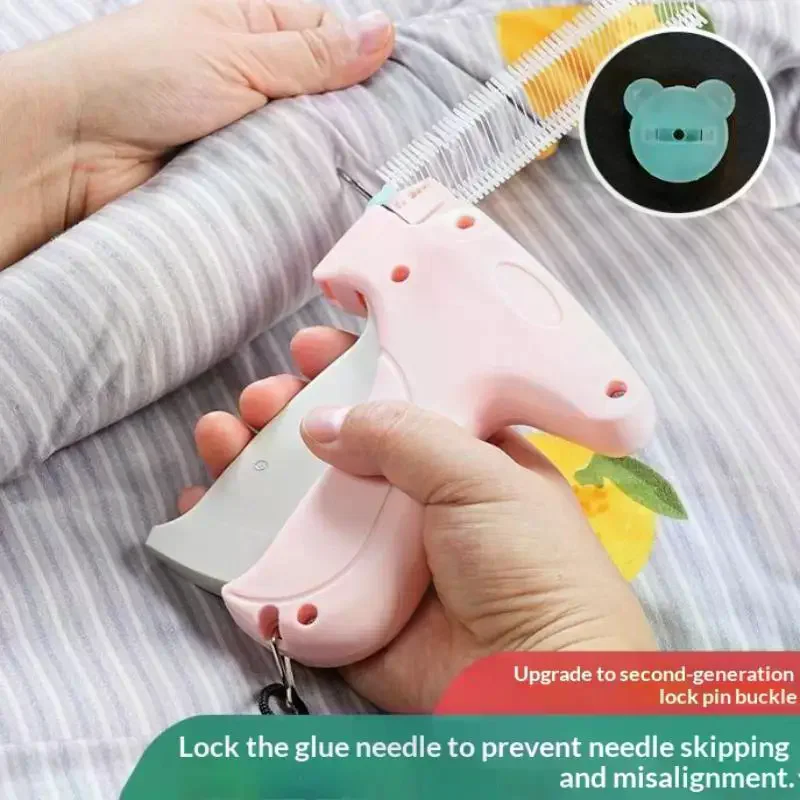 Label Gun Quilt Holder Hangtag Gun Soft Silicone Pinless Snap Single Needle Sewing Gun Non-Tracking Sheet Anti-slip Tool