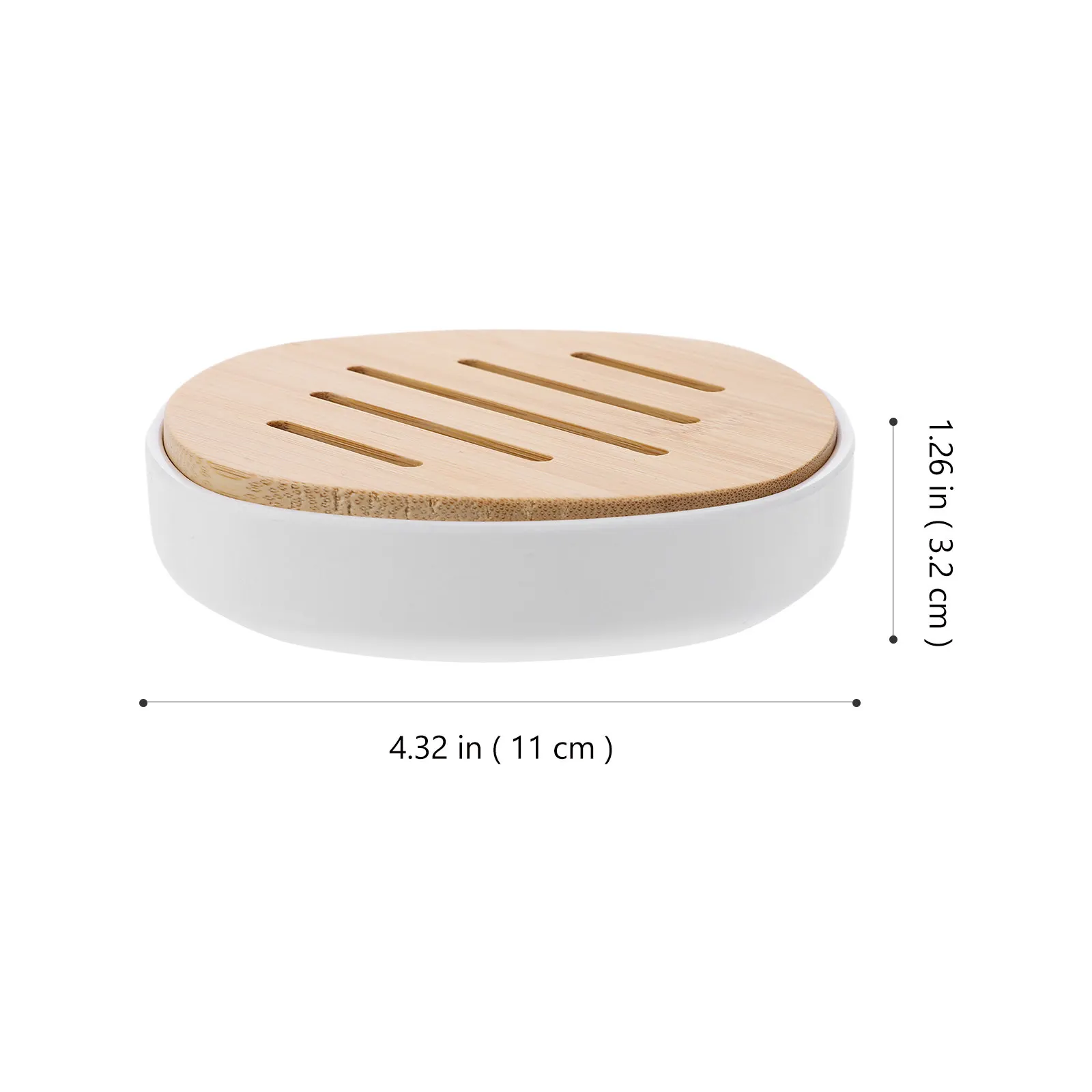 Bamboo Soap Dish Holder Eco Friendly Lightweight Drainable Soap Tray for Bathroom Kitchen Sink Shower Room Laundry