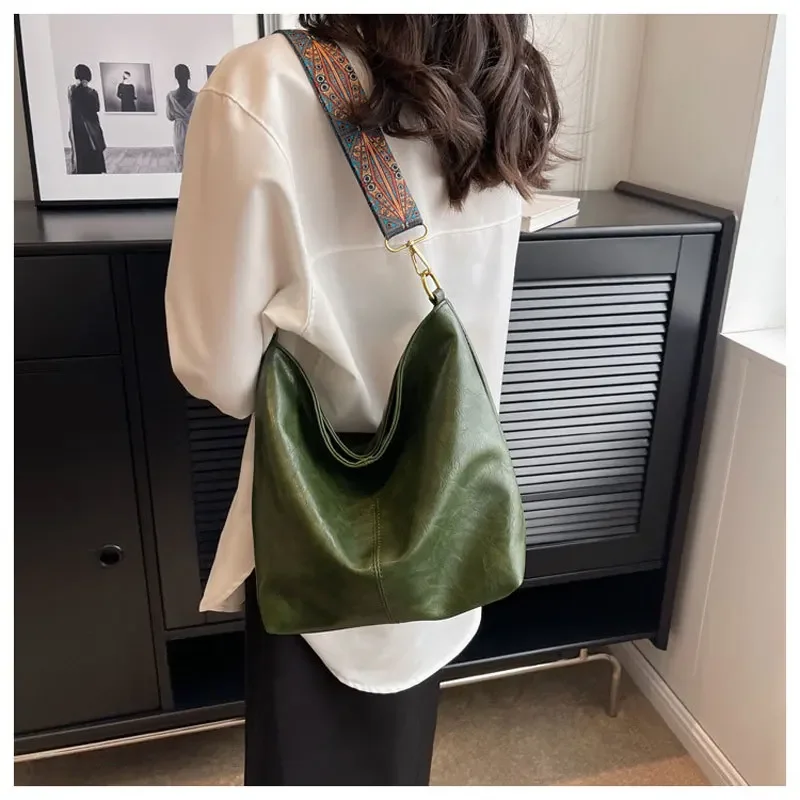 Hot Seller Women's States Fashion Shoulder Retro PU Leather Women's Crossbody Casual Bucket Bag Purses and Handbags