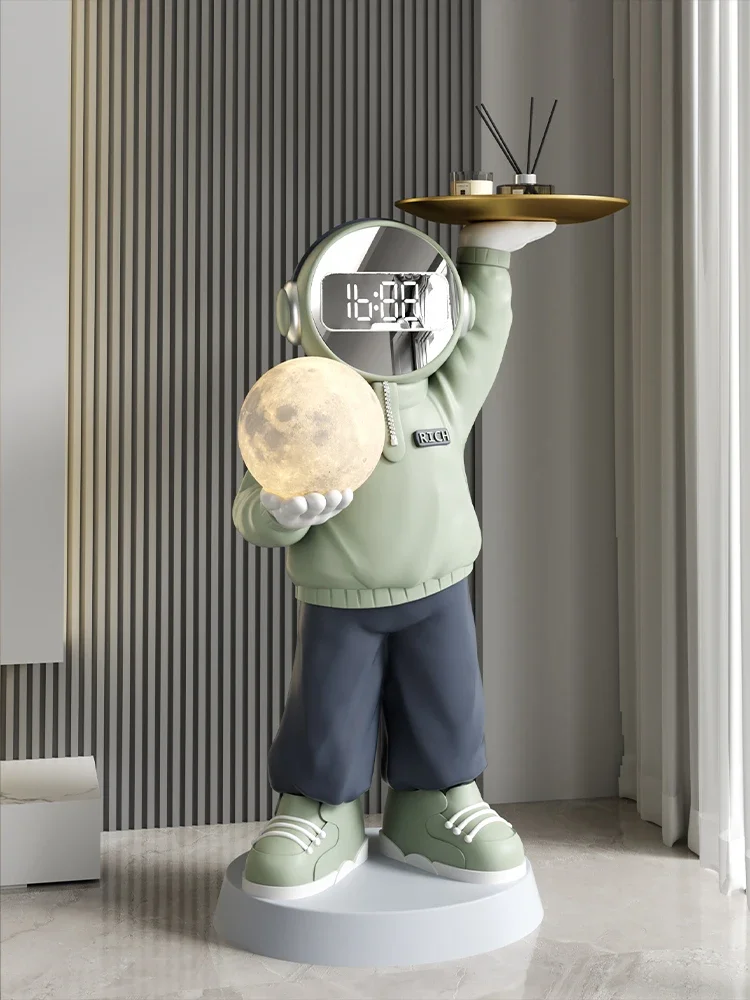 Home Decor Kreatywne statuetki astronautów Duże ozdoby podłogowe Styl skandynawski Lampa świetlna Rzeźba astronauty Prezent na parapetówkę