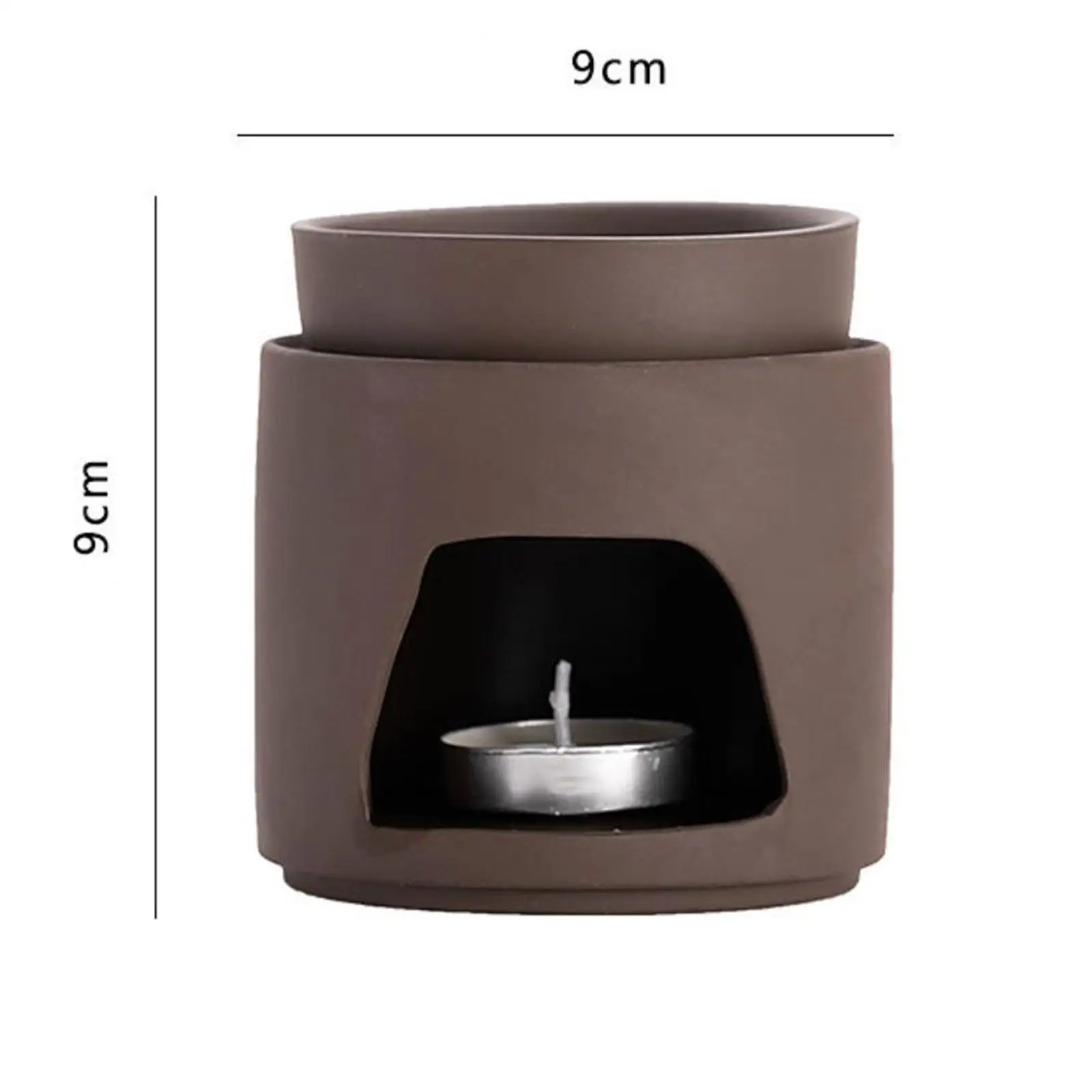 Aroma-Kerzenhalter Ölbrenner Braun Lila Keramik Duftlampe Räucherornament für Yoga-Raum Wohnzimmer