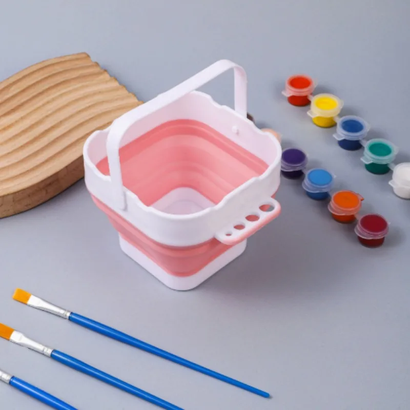 1 Stück Mini Faltbarer Farbmisch- und Pinselreinigungseimer, Kleiner Tragbarer Pinselreiniger für Kunststudenten zum Skizzieren und Malen – Detail 6