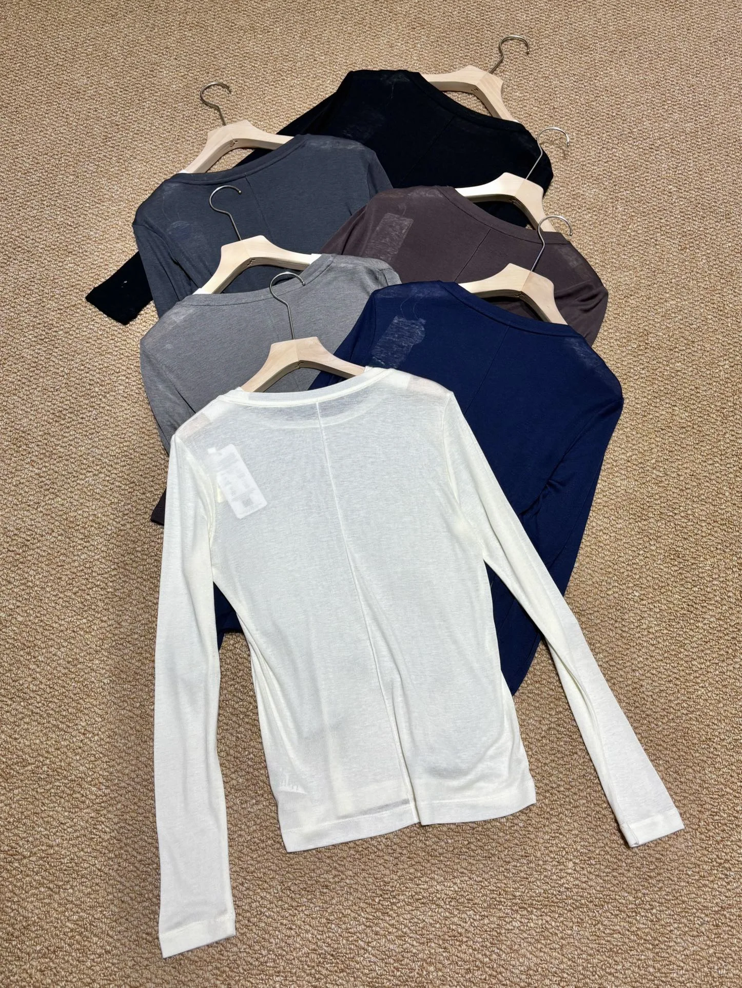 

Basic Row Wind Wool Long Sve Mask T-irt Women's Comfortable Knitted Base irt Pure Color Casual Top Breathable Ultra-Thin