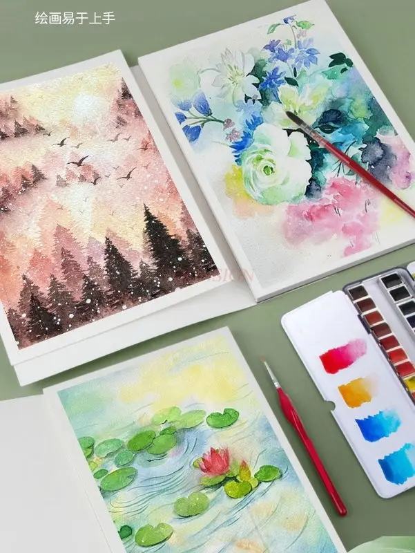 1pcs Cotton pulp medium textured watercolor paper for professional hand drawn drawing