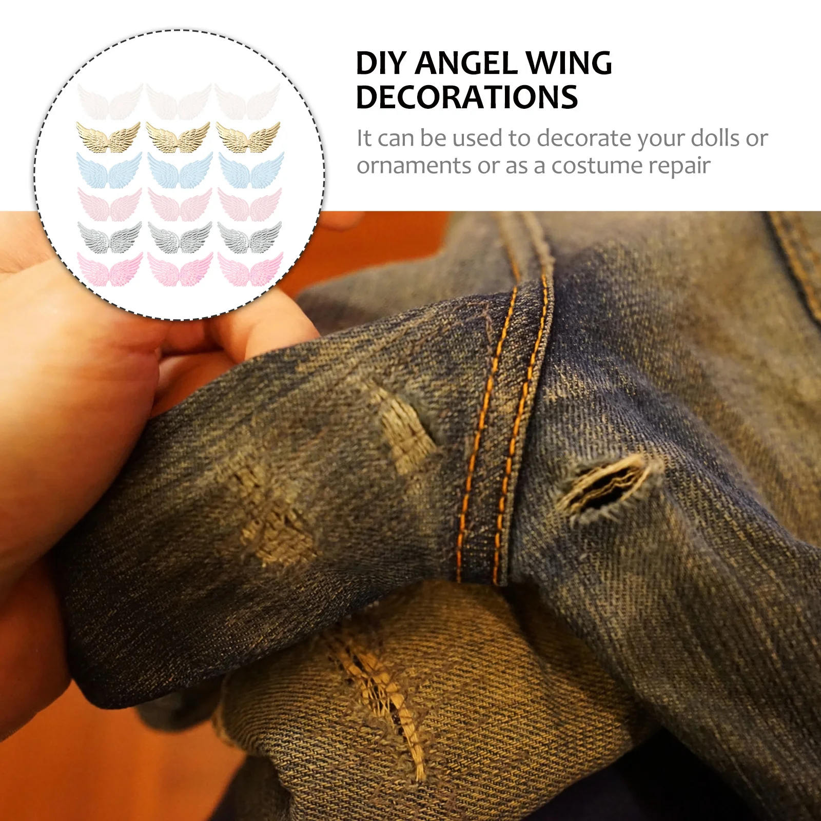 

18Pcs Angel Wing DIY Cloth Pendants for Christmas Party Favor Holiday Ornament Home Office Kids Room Decoration