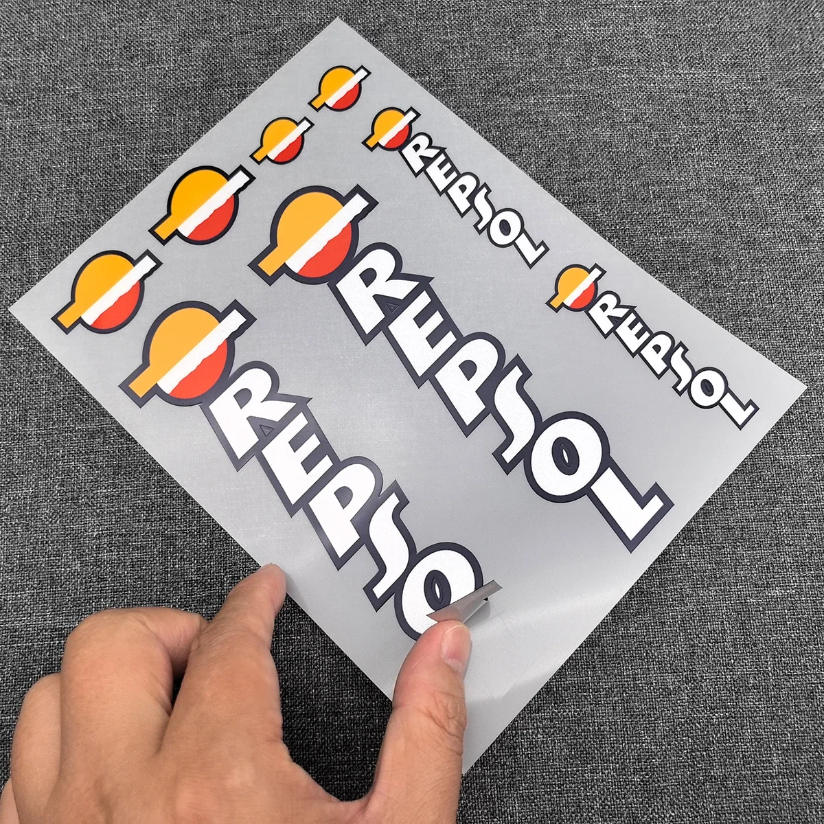8 Stücke Reflektierende Wasserdichte Repsol Motoröl Motorrad Aufkleber Gabel Aufkleber Set – Detail 5