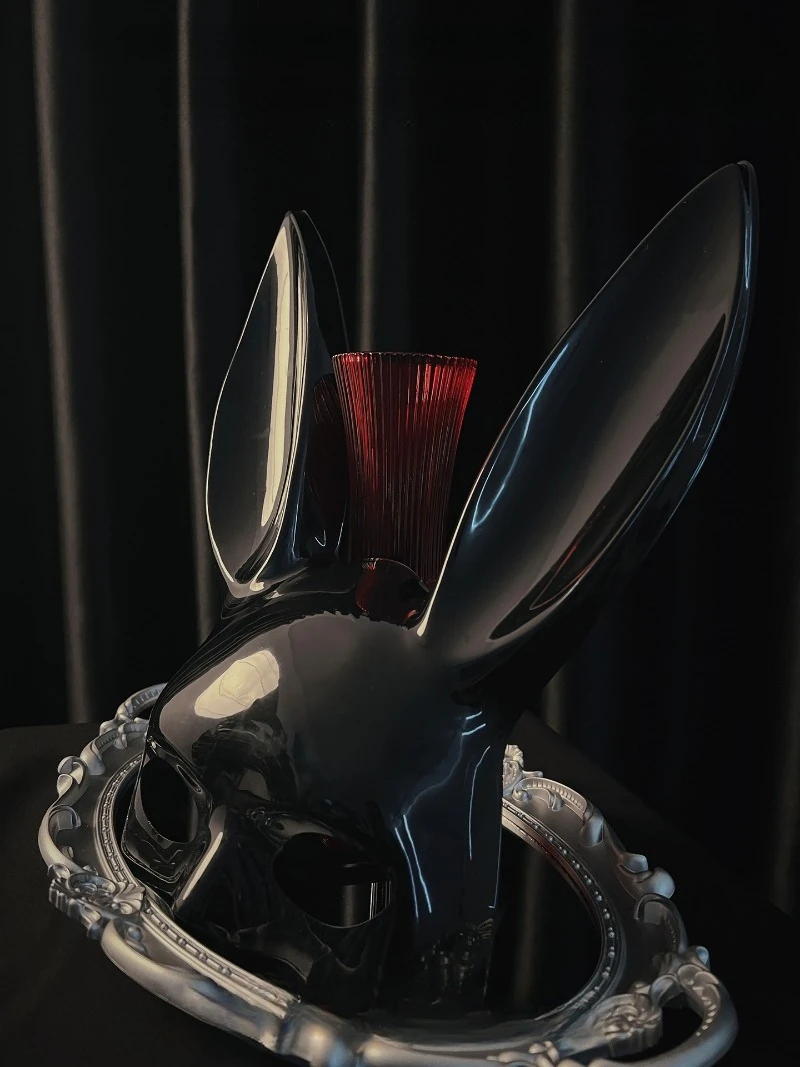 قناع أرنب نصف وجه للنساء، زي تنكري مثير، إكسسوار حفلات أنيق، زخرفة جذابة أنثوية غامضة